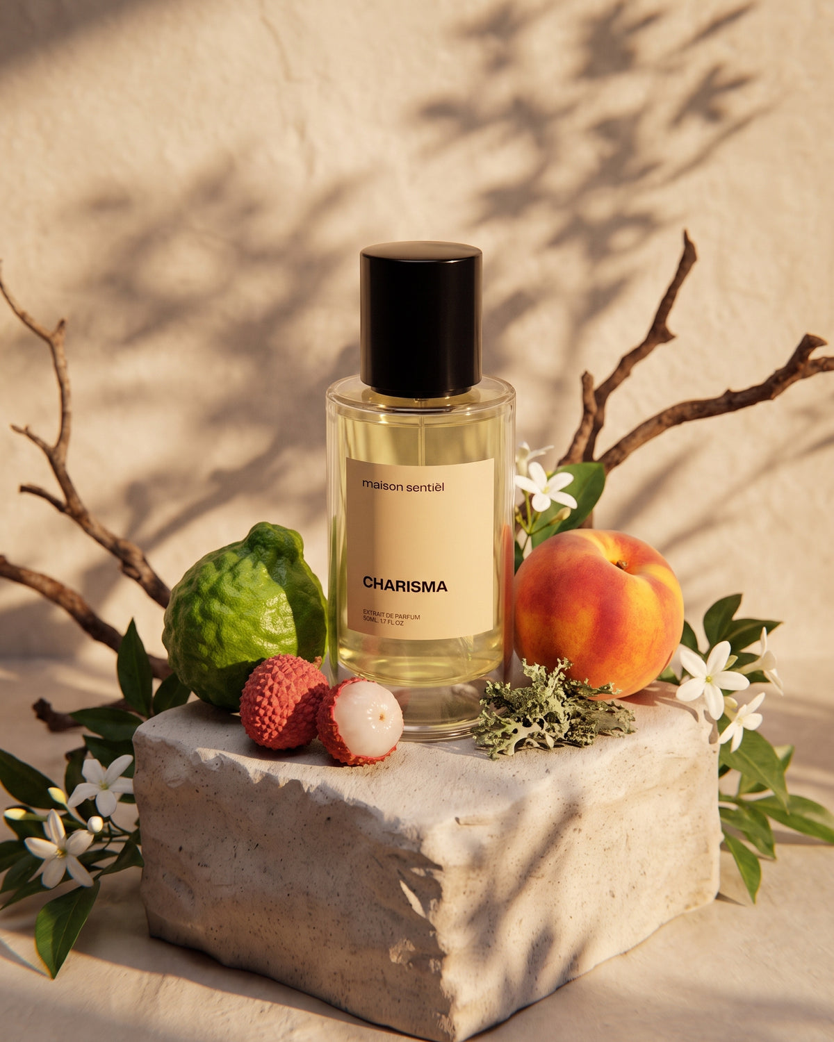 Charisma Extrait de Parfum von maison sentièl mit Pfirsich, Litschi und weißen Blüten